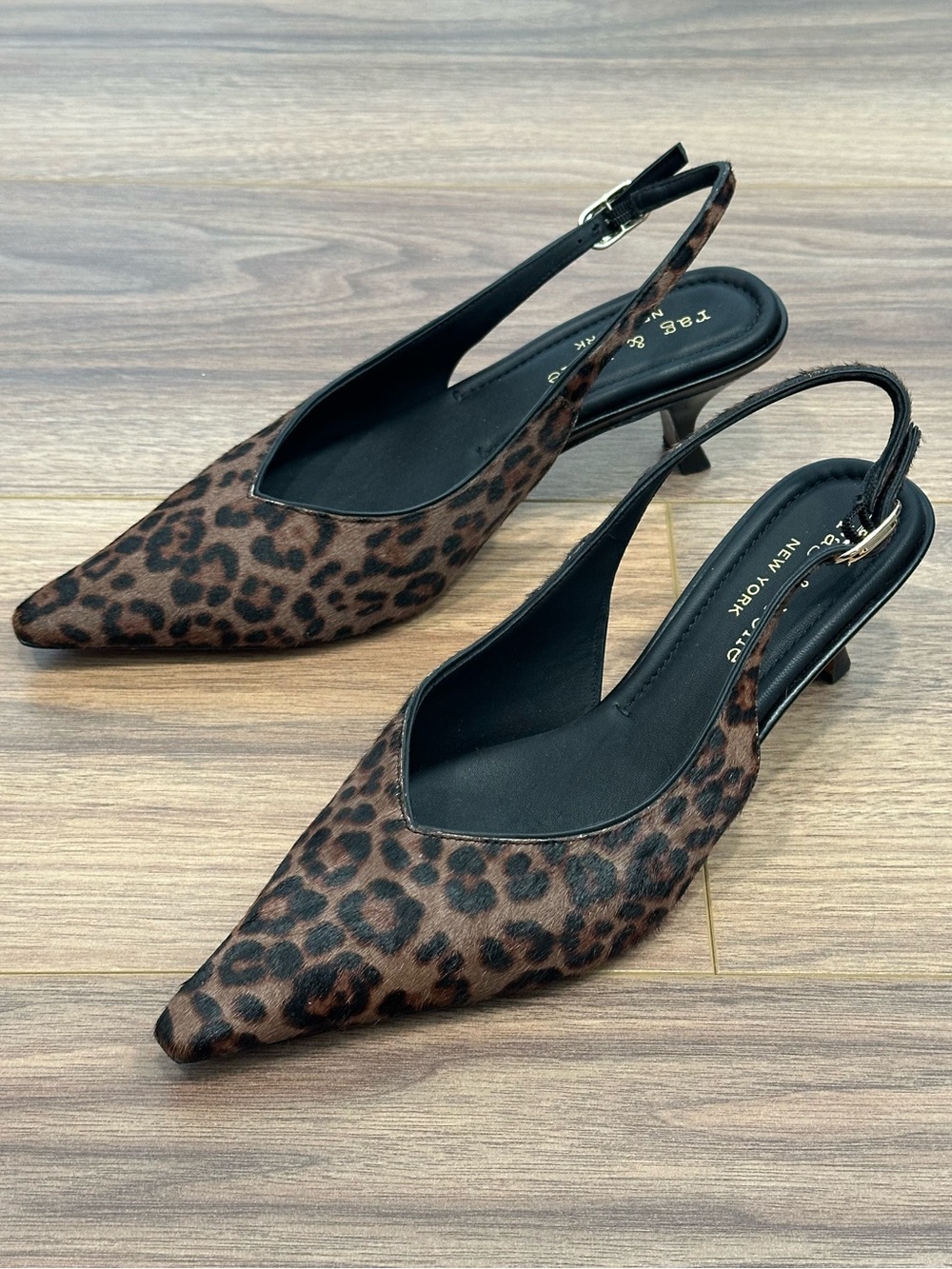 Rag & Bone Madison Leopard Calf Hair Slingbacks Size 39 / US 9